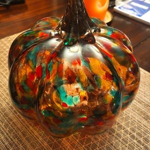 Glass beautiful light up pumpkin